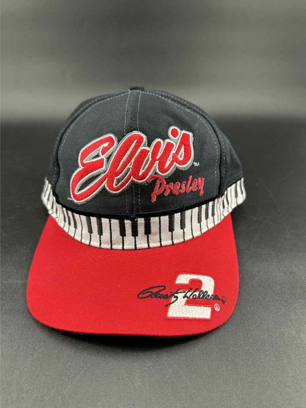 Rusty Wallace Nascar Elvis Presley Piano Key Embroidered Hat Cap